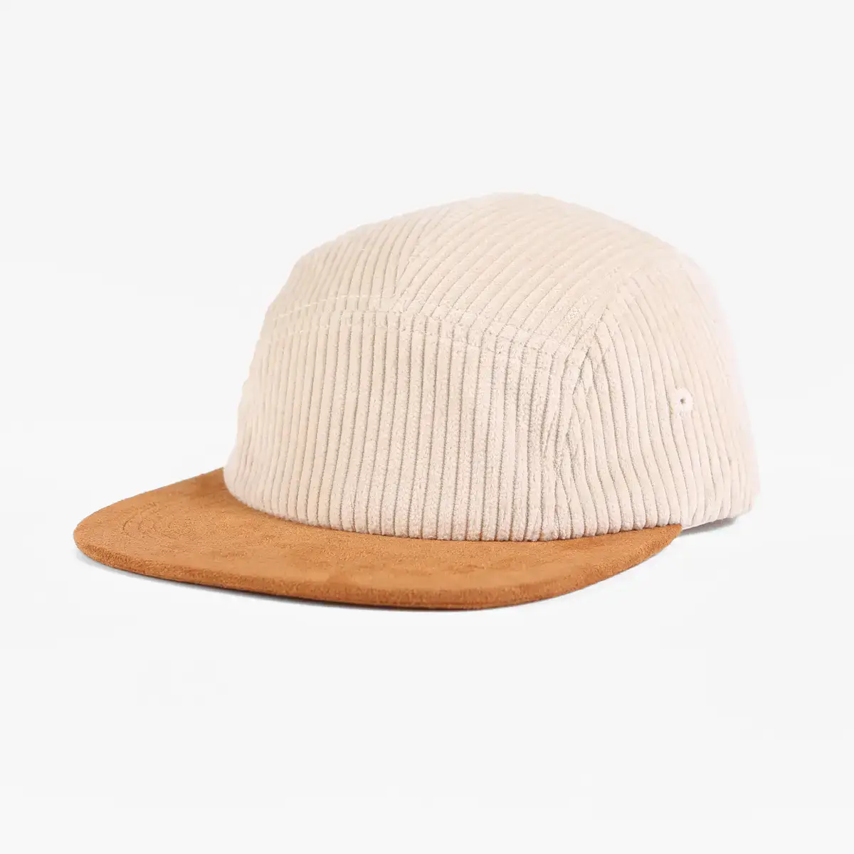 Beige Corduroy Baseball Cap with Flat Bristle - Image 2
