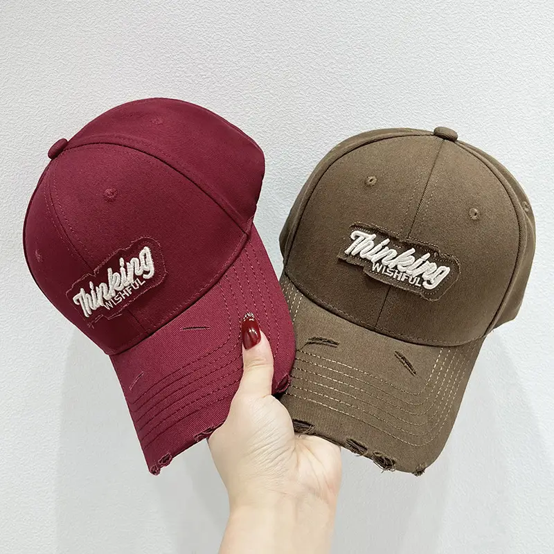 Women Pink & Beige Embroidered Baseball Caps - Image 10