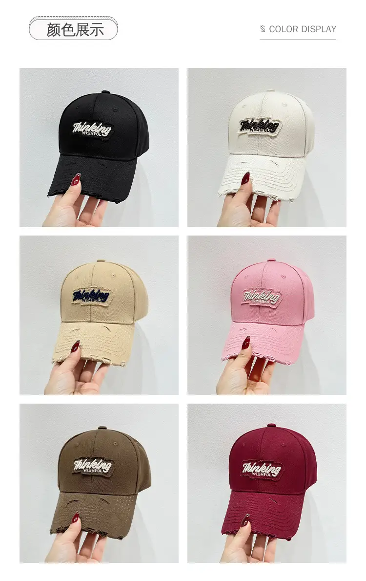 Women Pink & Beige Embroidered Baseball Caps — feature 11