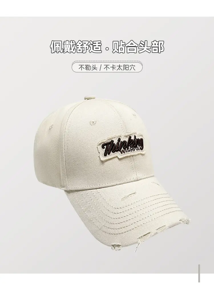 Women Pink & Beige Embroidered Baseball Caps — feature 7