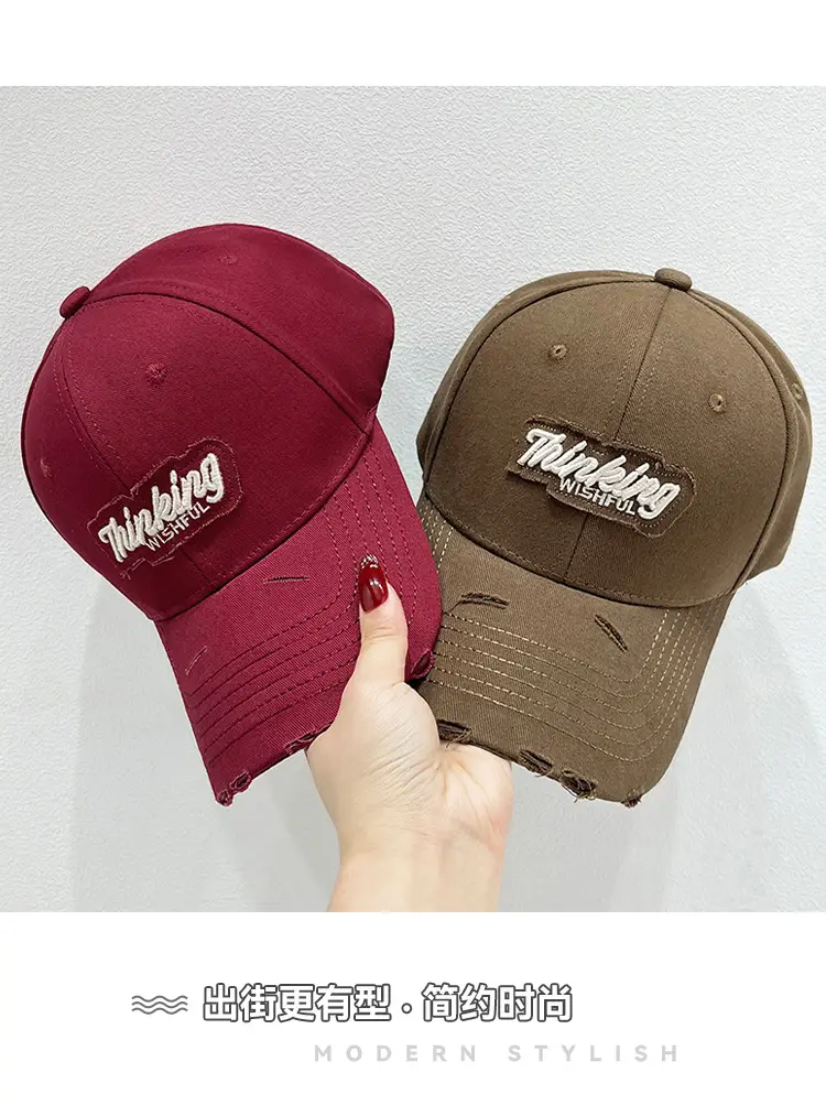 Women Pink & Beige Embroidered Baseball Caps — feature 8
