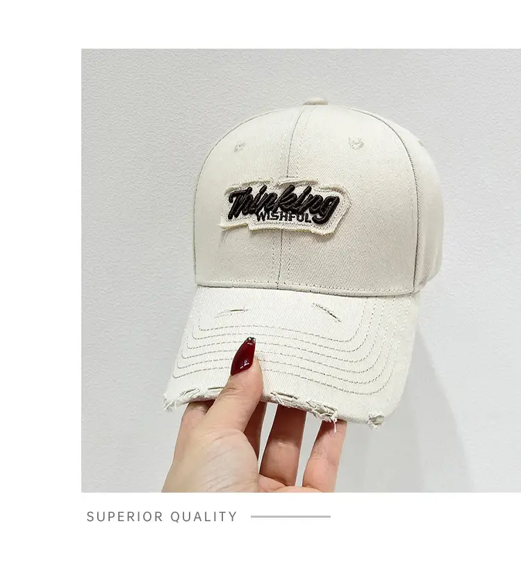 Women Pink & Beige Embroidered Baseball Caps — feature 9