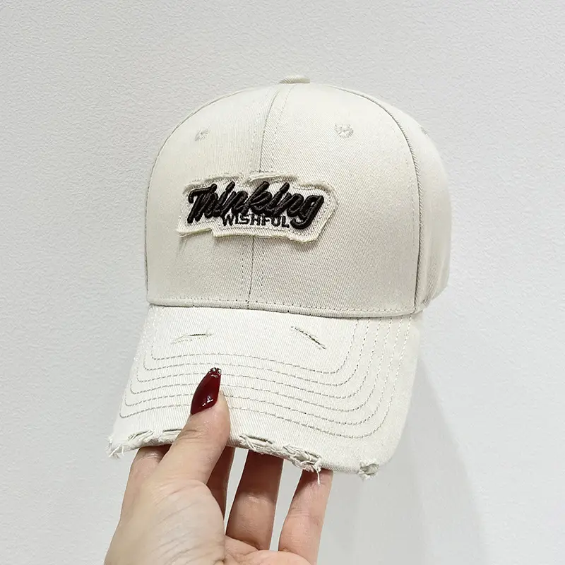 Women Pink & Beige Embroidered Baseball Caps - Image 2
