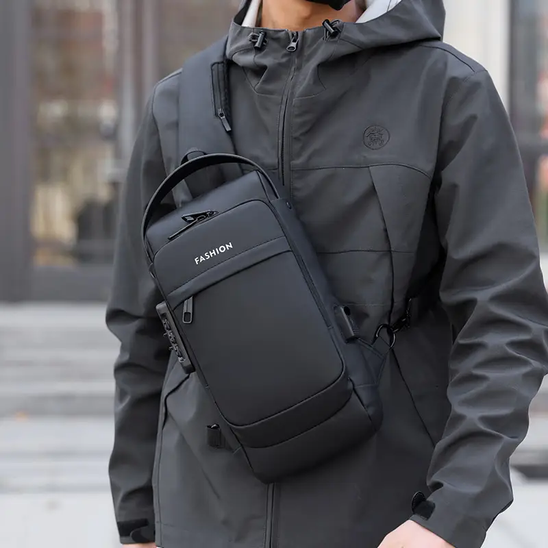 Men's Anti-Theft Crossbody Bag Black Waterproof - Image 6
