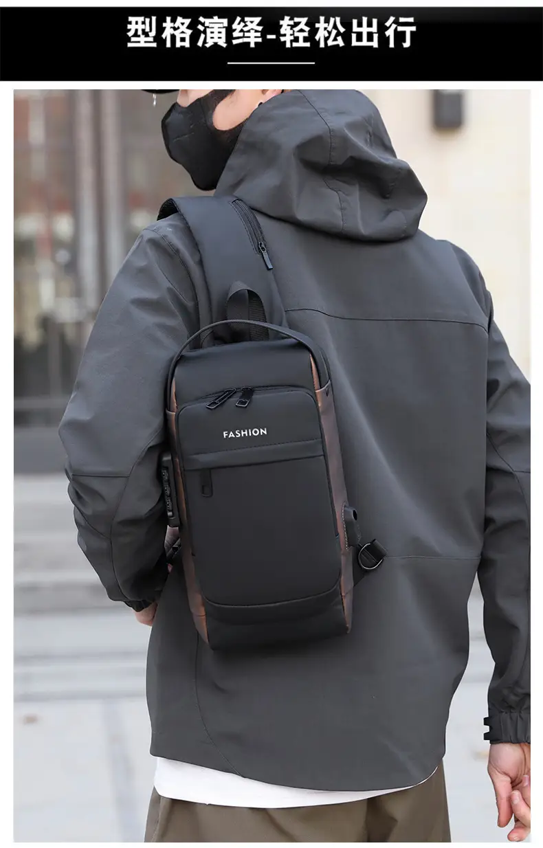 Men's Anti-Theft Crossbody Bag Black Waterproof — feature 14