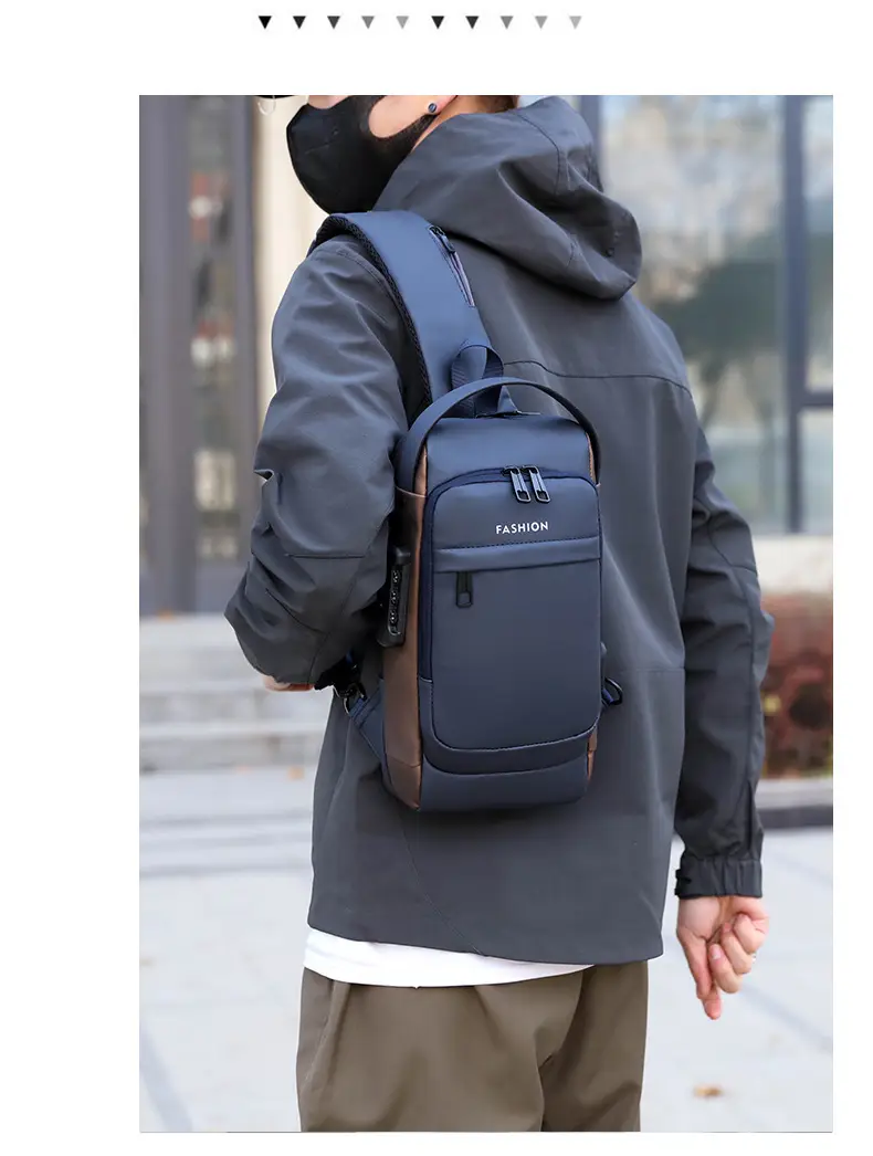 Men's Anti-Theft Crossbody Bag Black Waterproof — feature 16