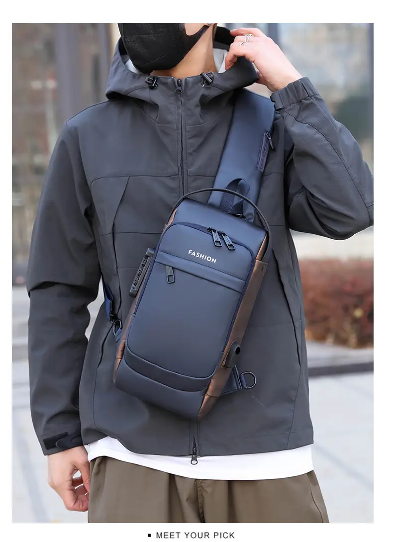 Men's Anti-Theft Crossbody Bag Black Waterproof — feature 17