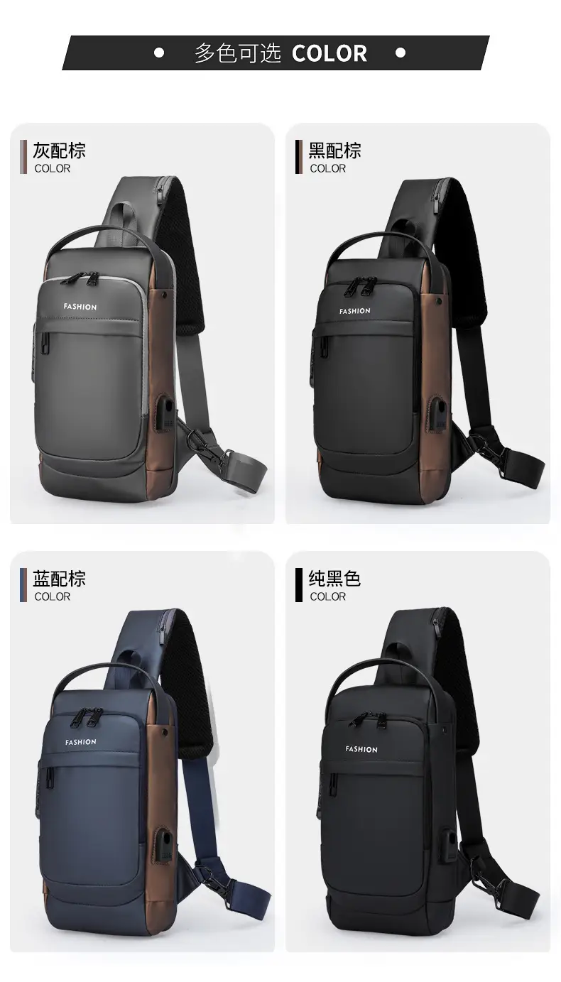 Men's Anti-Theft Crossbody Bag Black Waterproof — feature 20