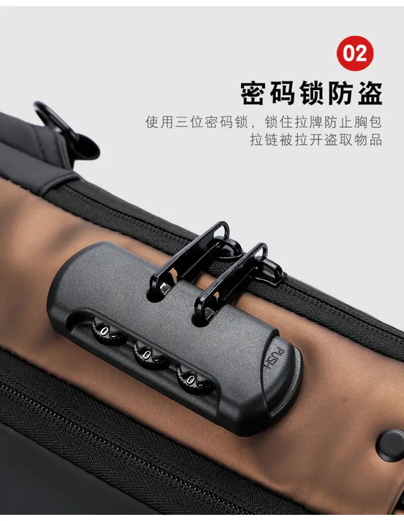 Men's Anti-Theft Crossbody Bag Black Waterproof — feature 9
