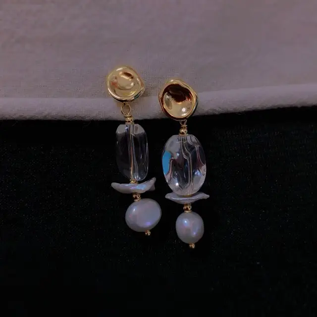 925 Silver Pearl Earrings for Women Baroque Design - Image 5
