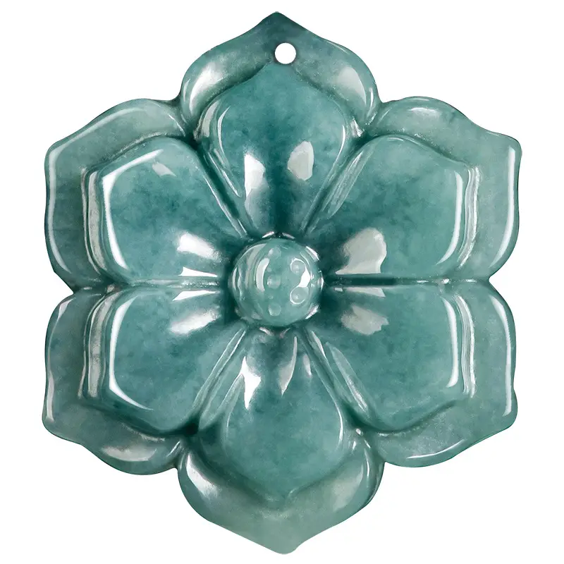 Jade Blue Water Peach Blossom Pendant for Men Women - Image 5