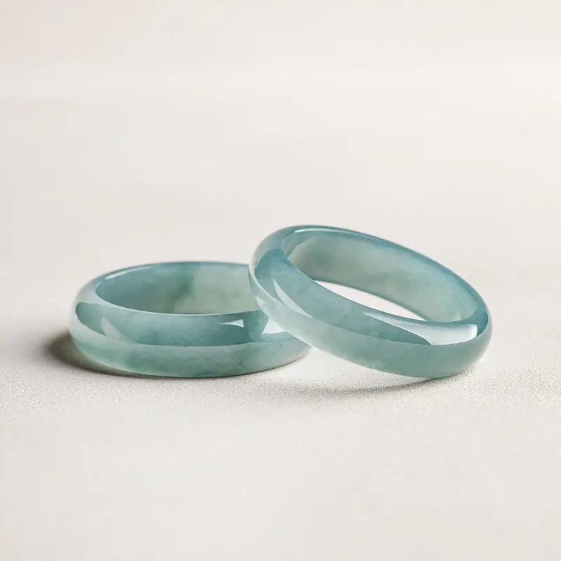 Natural Jade Blue Water Ring for Men - Image 3