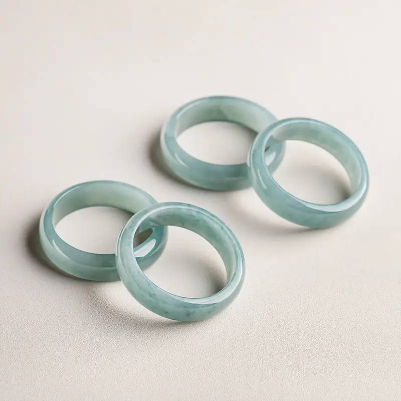 Natural Jade Blue Water Ring for Men - Image 4