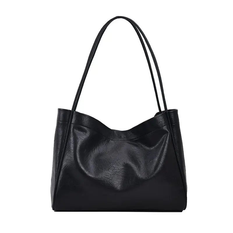 Women's Brown Leather Shoulder Bag Large Capacity Retro Class - Image 6