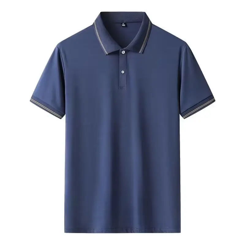 Men's White Polo Shirt with Button Collar - Image 7