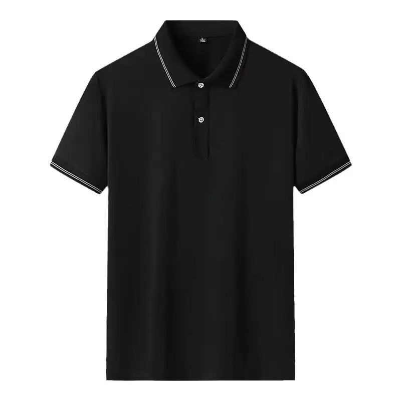 Men's White Polo Shirt with Button Collar - Image 9