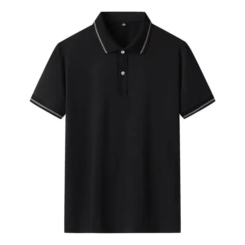 Men's White Polo Shirt with Button Collar — feature 8