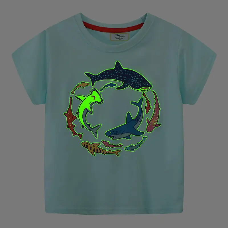 Boat Design Summer T-Shirt for Boys Mint Green - Image 2