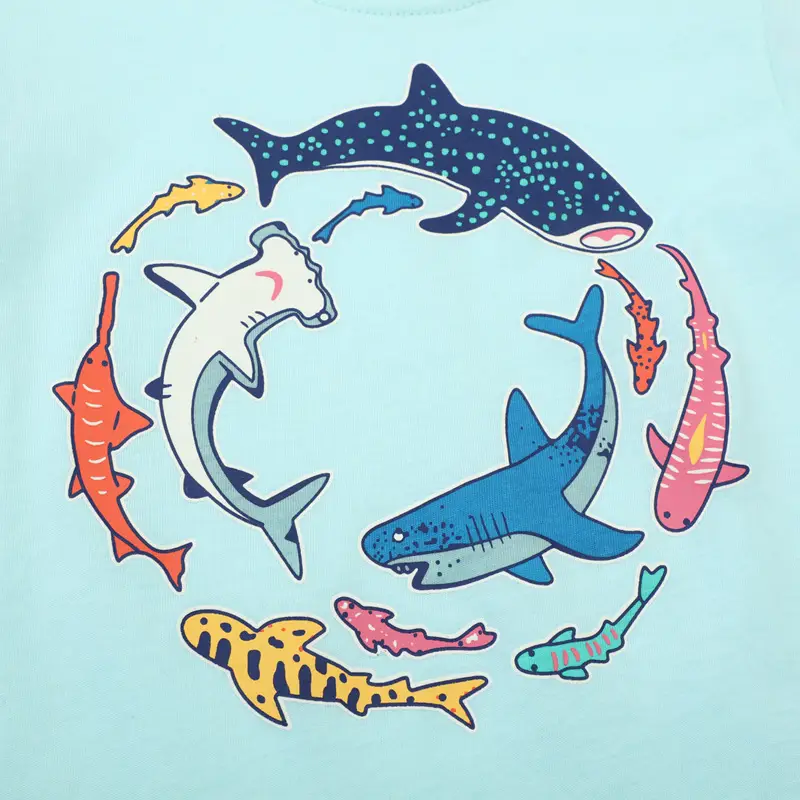 Boat Design Summer T-Shirt for Boys Mint Green - Image 4