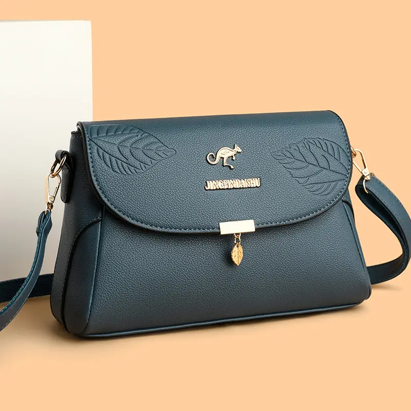 Black Embossed Leather Shoulder Bag for Women 2024 - Image 13