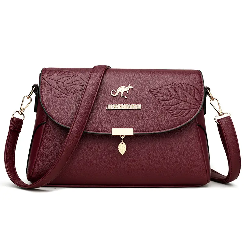 Black Embossed Leather Shoulder Bag for Women 2024 - Image 14