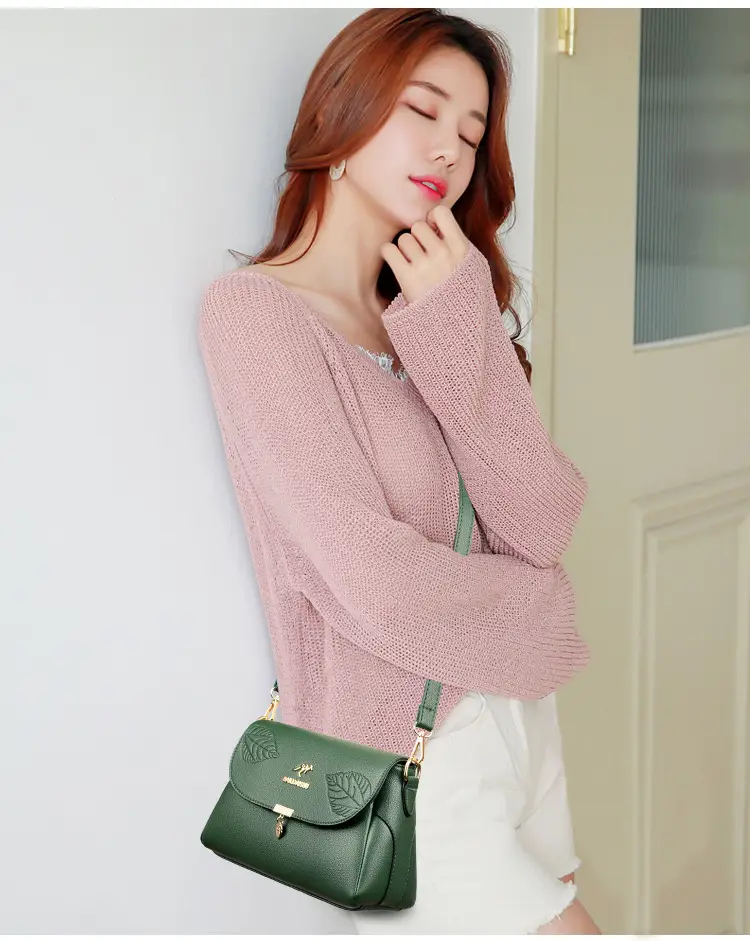 Black Embossed Leather Shoulder Bag for Women 2024 — feature 10