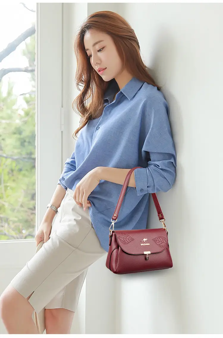 Black Embossed Leather Shoulder Bag for Women 2024 — feature 12