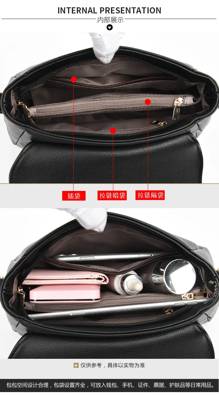 Black Embossed Leather Shoulder Bag for Women 2024 — feature 23