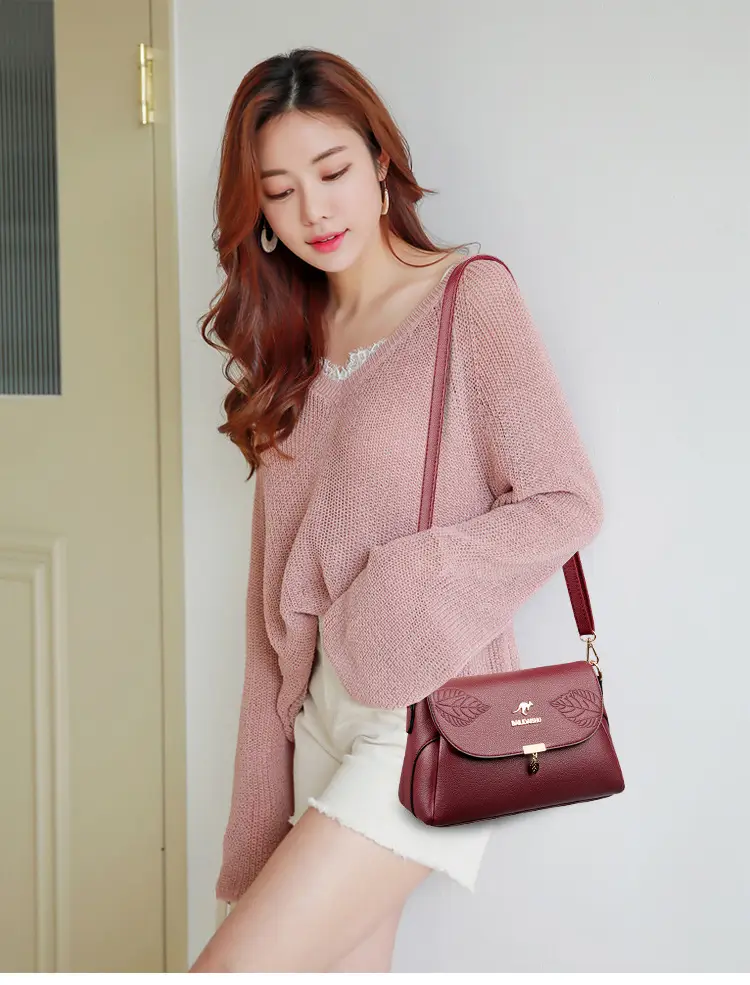 Black Embossed Leather Shoulder Bag for Women 2024 — feature 9