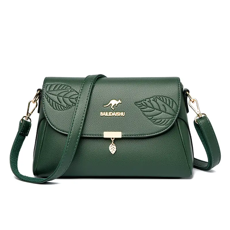 Black Embossed Leather Shoulder Bag for Women 2024 - Image 6