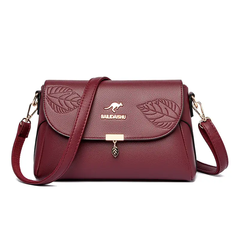 Black Embossed Leather Shoulder Bag for Women 2024 - Image 7