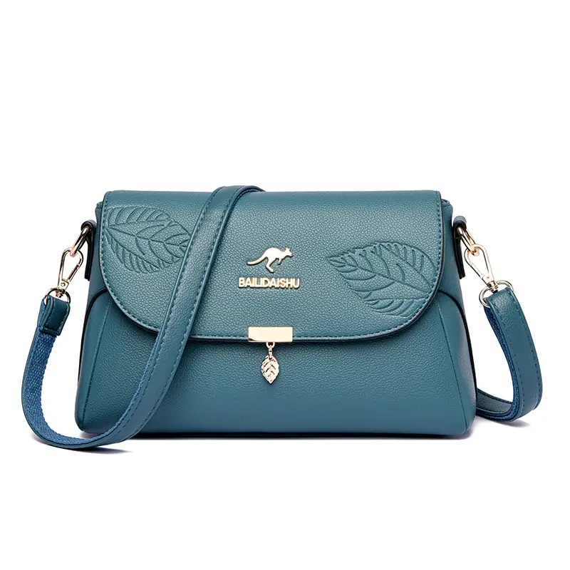 Black Embossed Leather Shoulder Bag for Women 2024 - Image 8