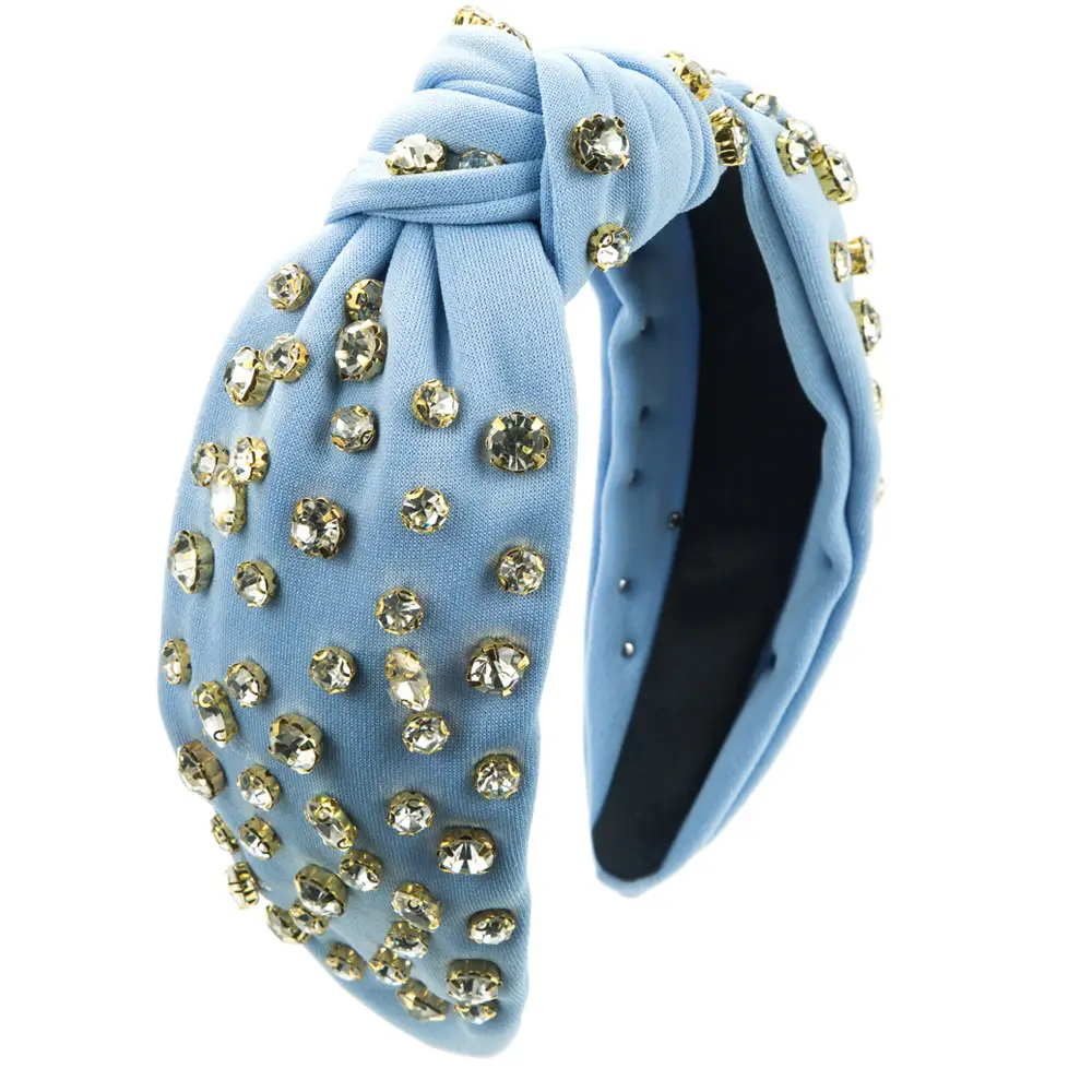 Light Blue Full Diamond Knot Hairband for Women - Image 8