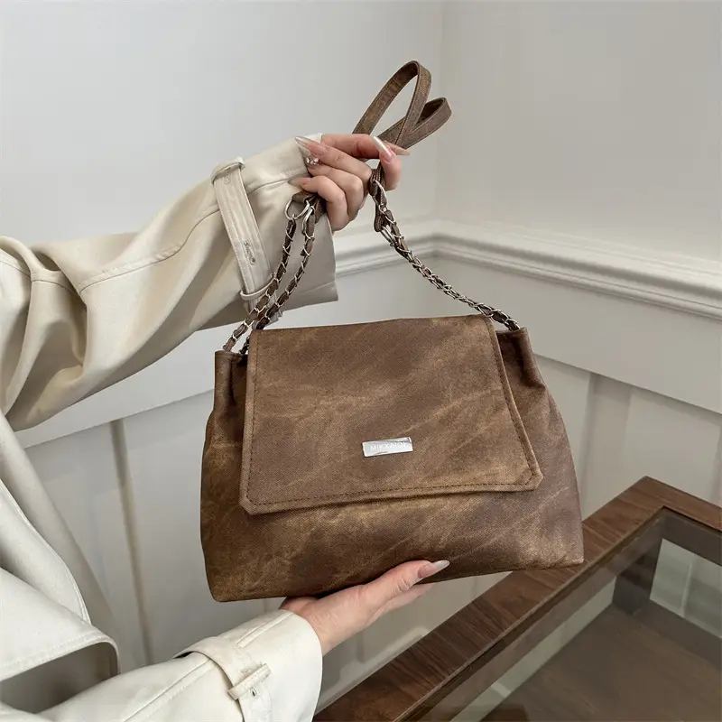 Retro Brown Chain Shoulder Bag for Women 2024 - Image 6