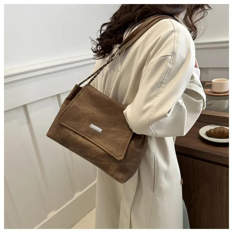 Retro Brown Chain Shoulder Bag for Women 2024 — feature 12