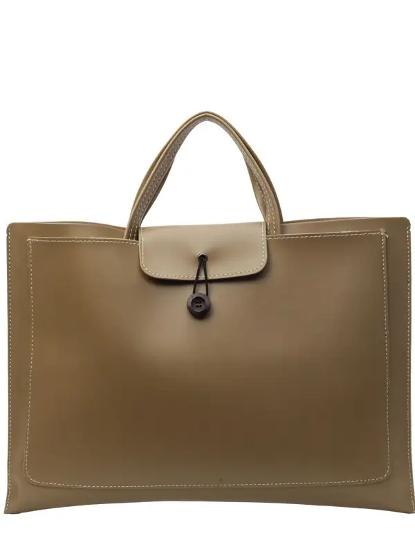 Women's 2-Piece Leather Tote Bag Set Tan Retro Fashion - Image 13