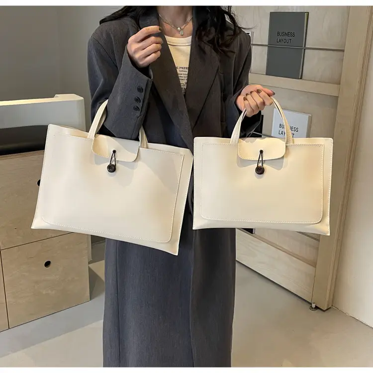 Women's 2-Piece Leather Tote Bag Set Tan Retro Fashion — feature 13