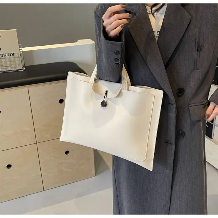 Women's 2-Piece Leather Tote Bag Set Tan Retro Fashion — feature 14