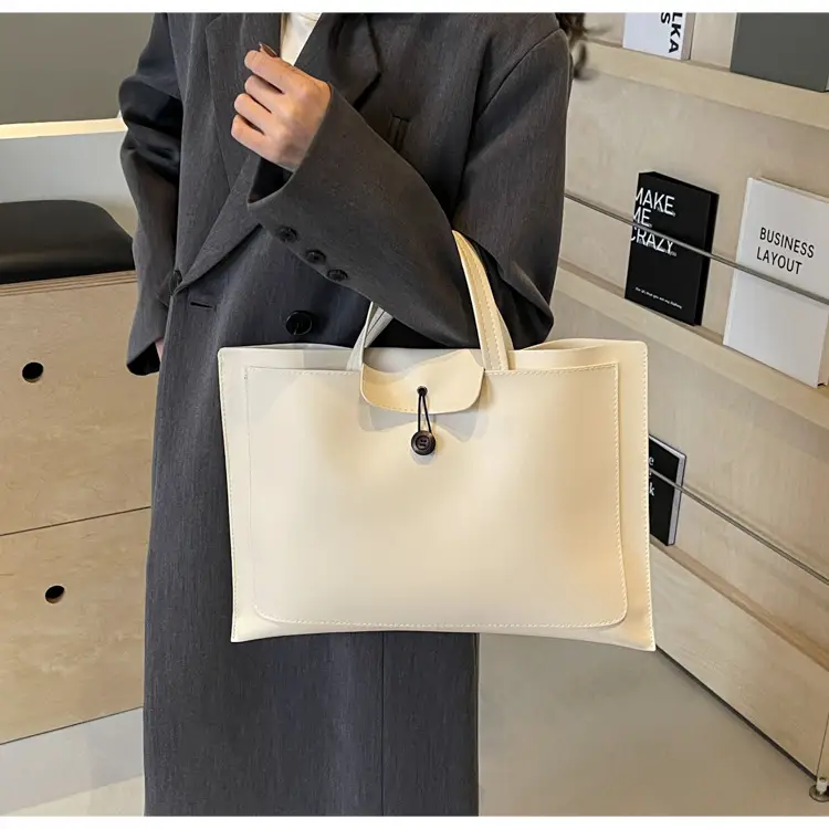 Women's 2-Piece Leather Tote Bag Set Tan Retro Fashion — feature 15