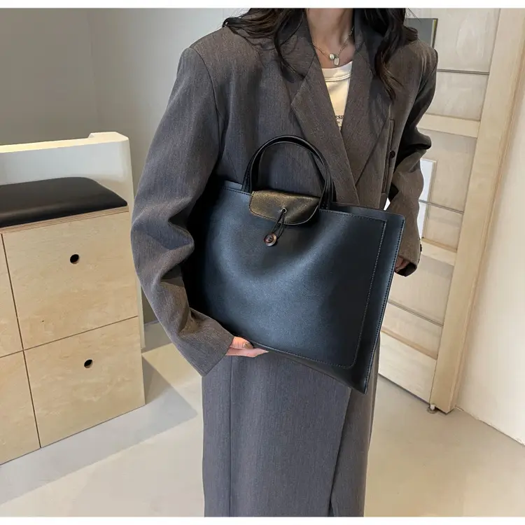 Women's 2-Piece Leather Tote Bag Set Tan Retro Fashion — feature 17