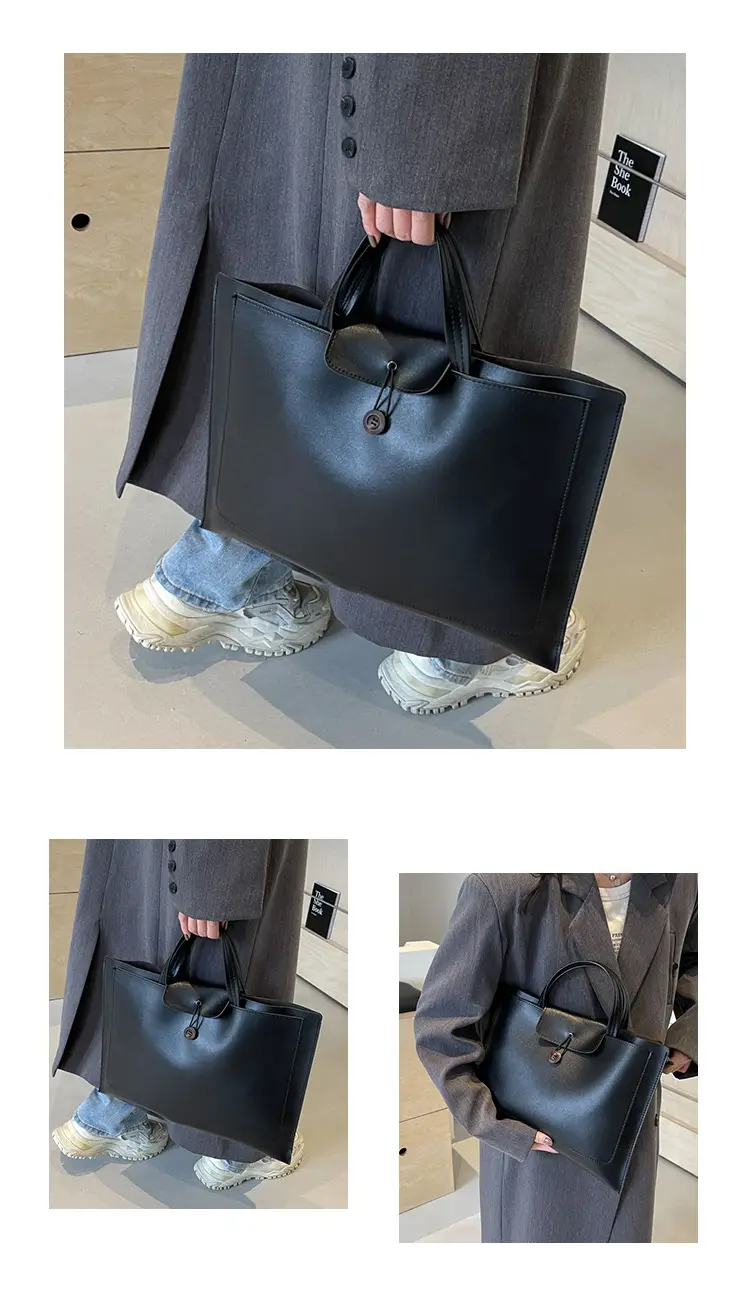 Women's 2-Piece Leather Tote Bag Set Tan Retro Fashion — feature 20