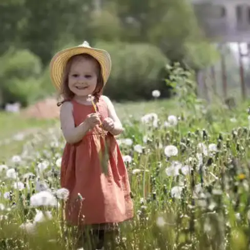 Beige Lace-Up Summer Girls Dress with Pocket