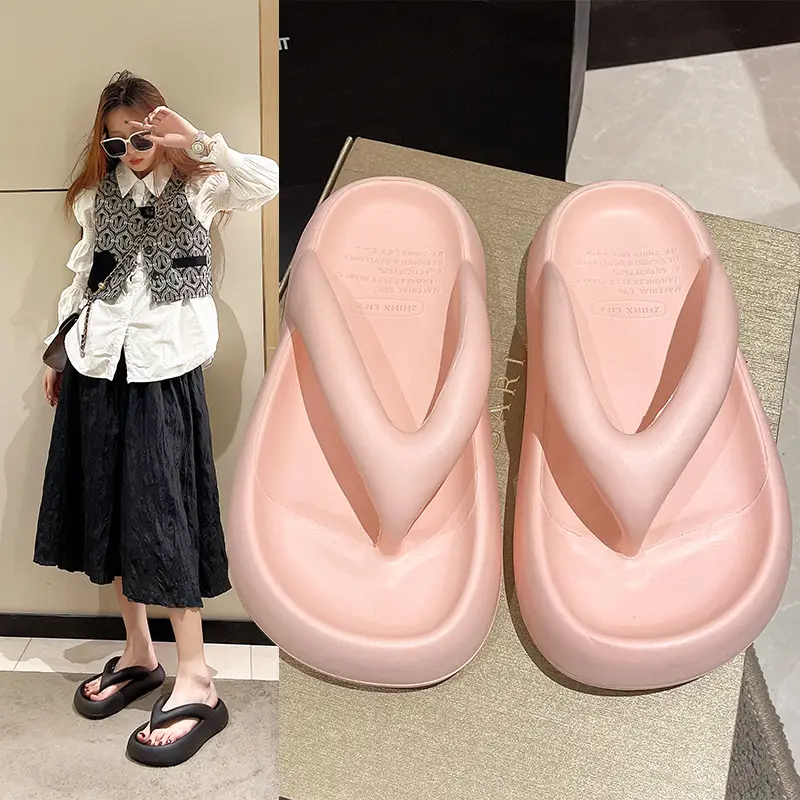 Thick-Soled Flip-Flops for Women with a Stepping-On-Clouds Feel, Summer 2026 New Model, Non-Slip Outdoor Beach Sandals for Women - Image 3