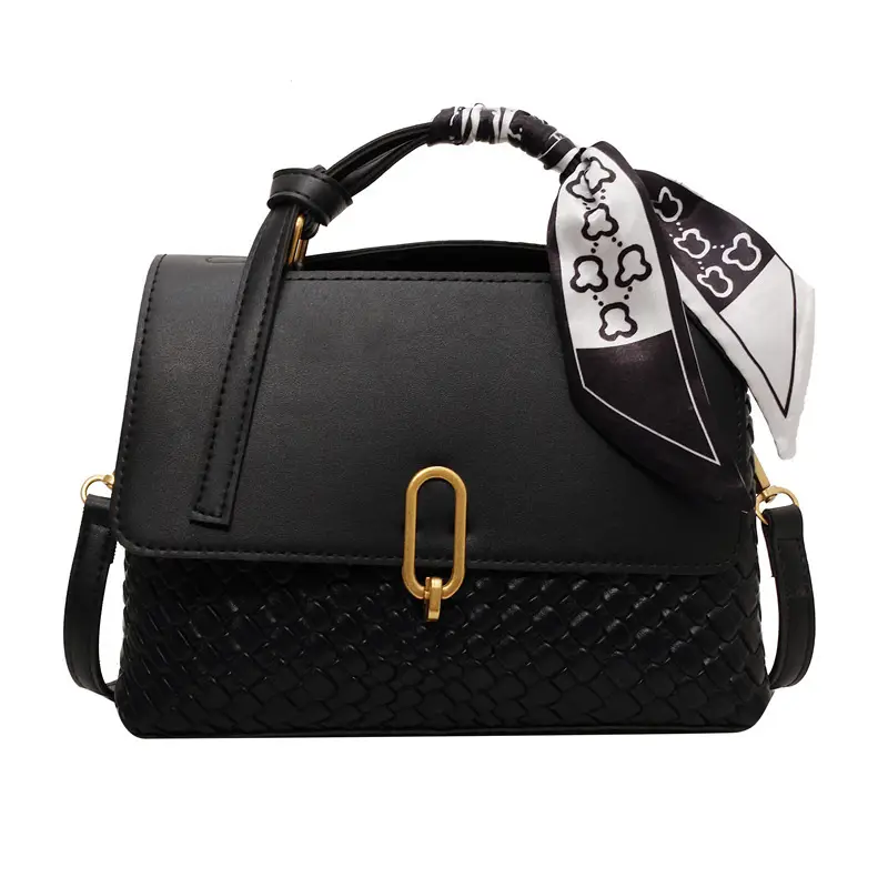2023 Retro Women Shoulder Messenger Bag Brown White Quilted - Image 7