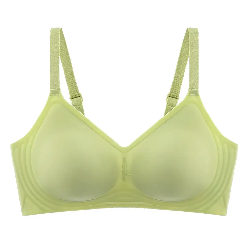 Seamless nude underwear women's jelly soft support adjustable breast collection anti-sagging wireless super soft thin bra