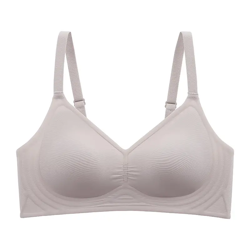 Seamless jelly nude underwear women's adjustable soft support breast collection anti-sagging wireless super soft thin bra