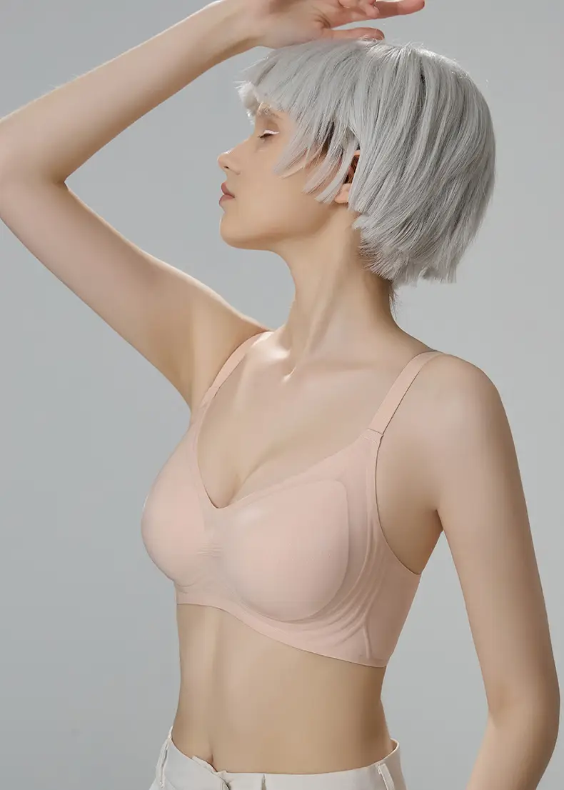 Seamless jelly nude underwear women's adjustable soft support breast collection anti-sagging wireless super soft thin bra — feature 13