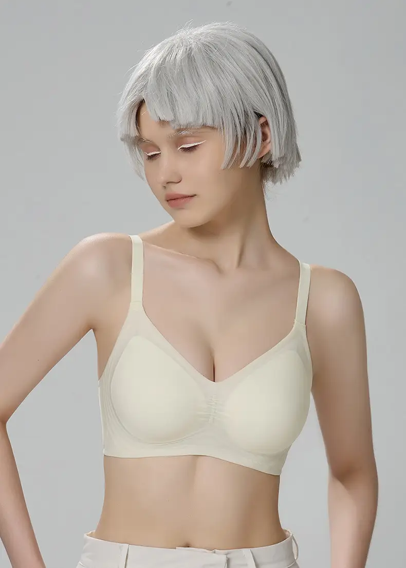 Seamless jelly nude underwear women's adjustable soft support breast collection anti-sagging wireless super soft thin bra — feature 14