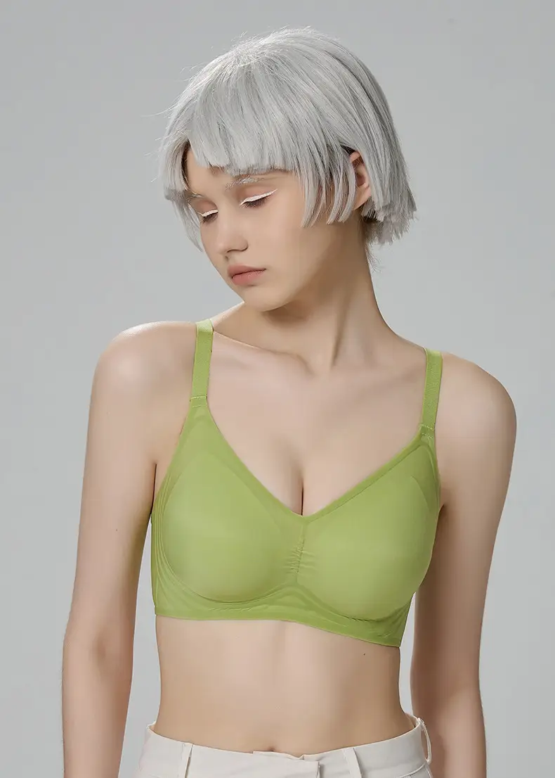 Seamless jelly nude underwear women's adjustable soft support breast collection anti-sagging wireless super soft thin bra — feature 16