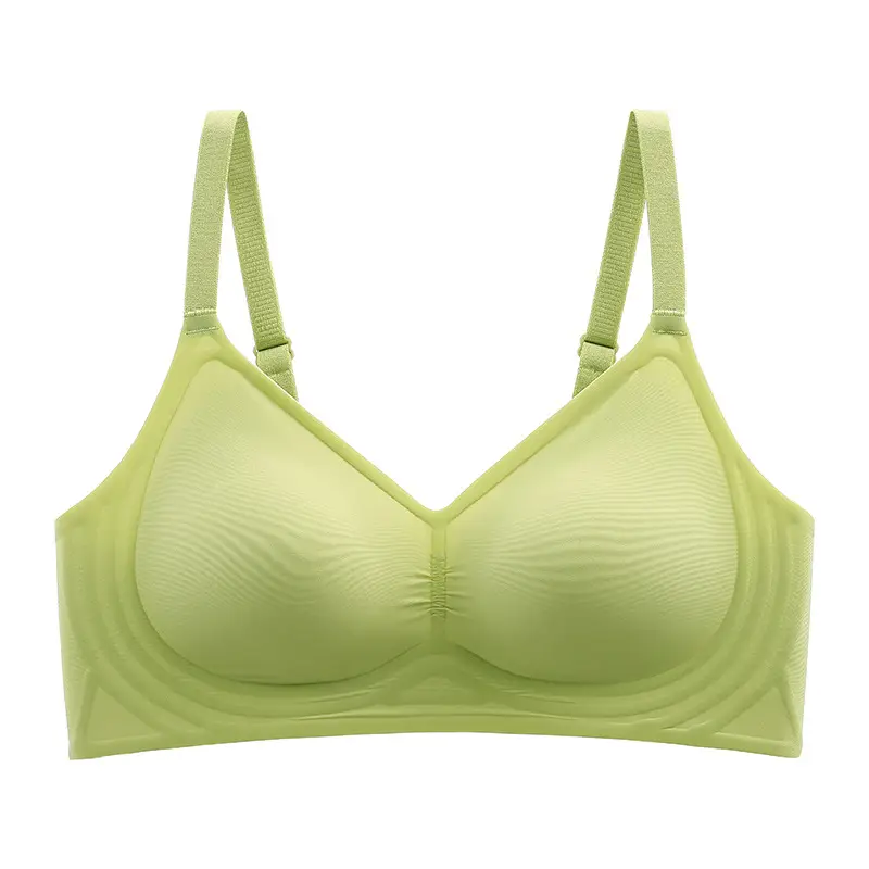 Seamless jelly nude underwear women's adjustable soft support breast collection anti-sagging wireless super soft thin bra